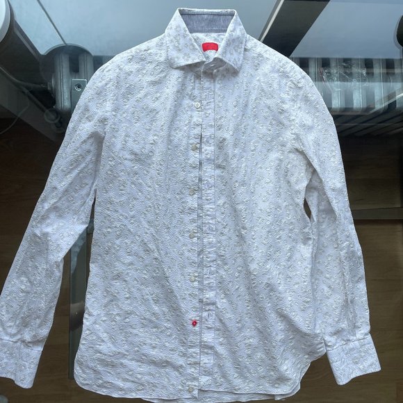 Isaia floral textured button down 39 - 15 1/2 - Picture 1 of 2